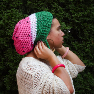 Crochet Hair Wrap Watermelon Style
