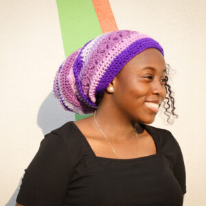 Crochet Hair Wrap Purple Swirl