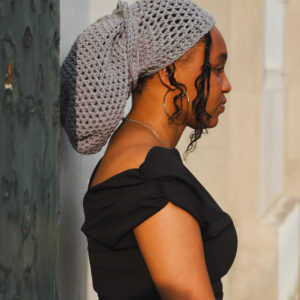 Crocheted Hair Wrap in Gray