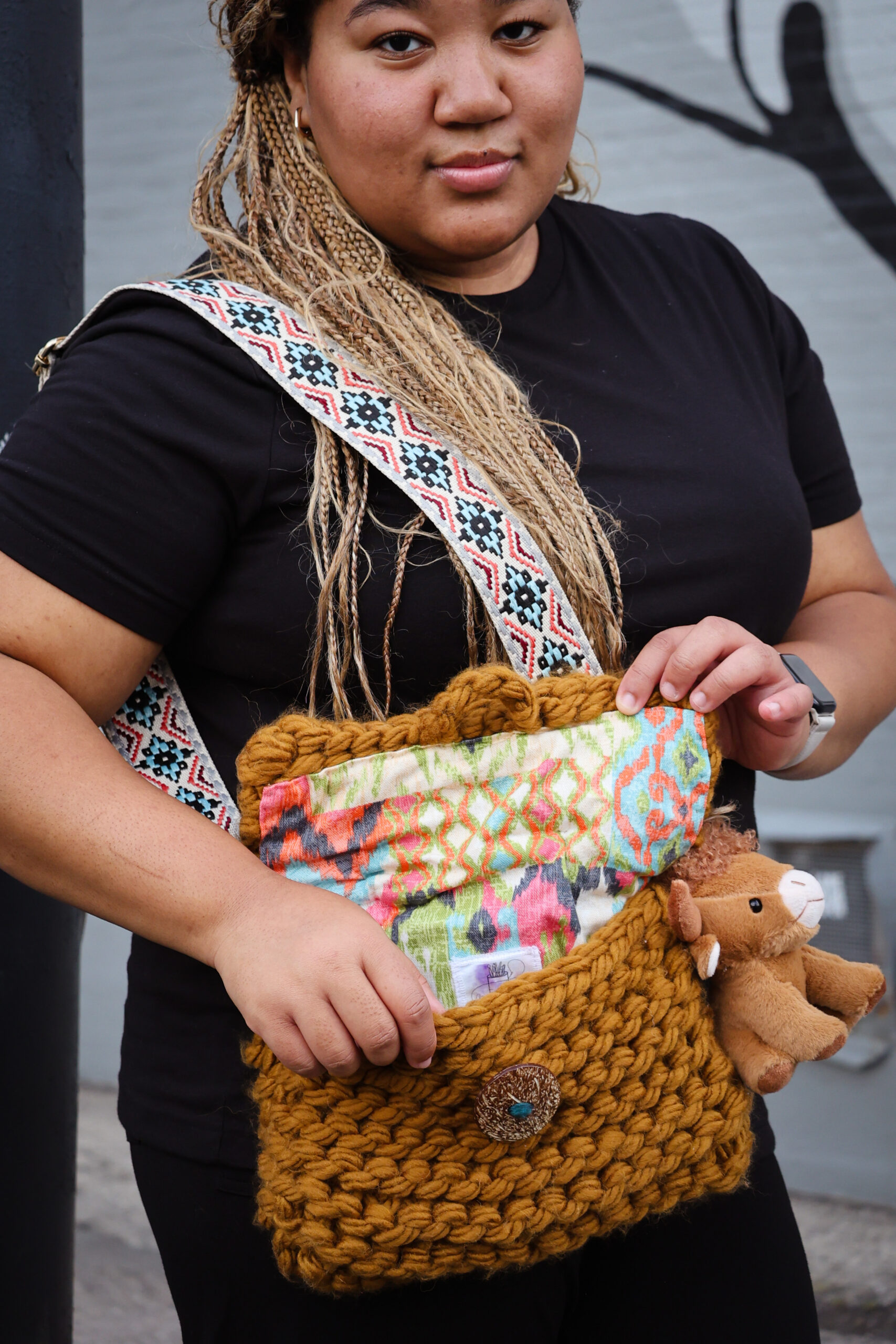 Harvesttime Large Knit Boho Crossbody - Image 4
