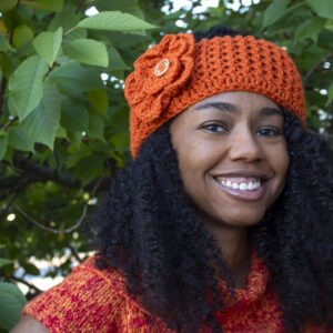 Flower Headband in Orange