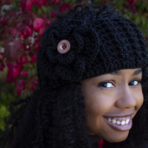 Flower Headband in Black